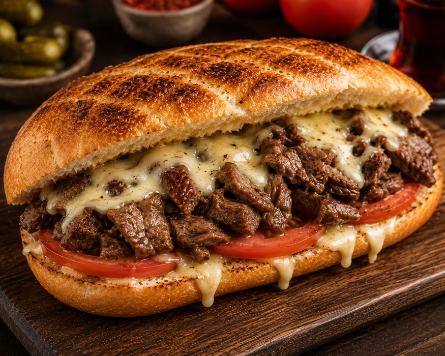 Kavurmalı Kaşarlı Sandviç